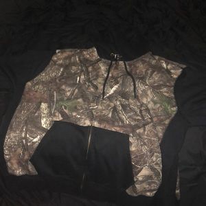 3xl True timber and black full zip hoodie